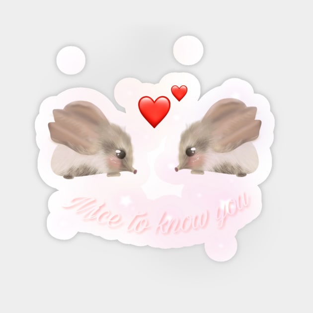 mice to know you valentines day design Sticker by Mydrawingsz